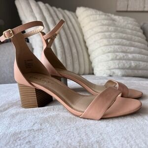 Lulus Harper Stacked Block Heel Ankle Strap Sandals Rose Pink Women Size 9